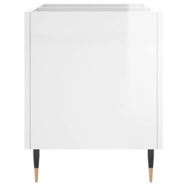 LP-levyjen säilytyskaappi korkeakiilto valk. 74,5x38x48 cm puu