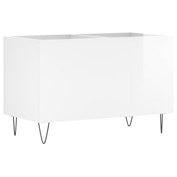 LP-levyjen säilytyskaappi korkeakiilto valk. 74,5x38x48 cm puu