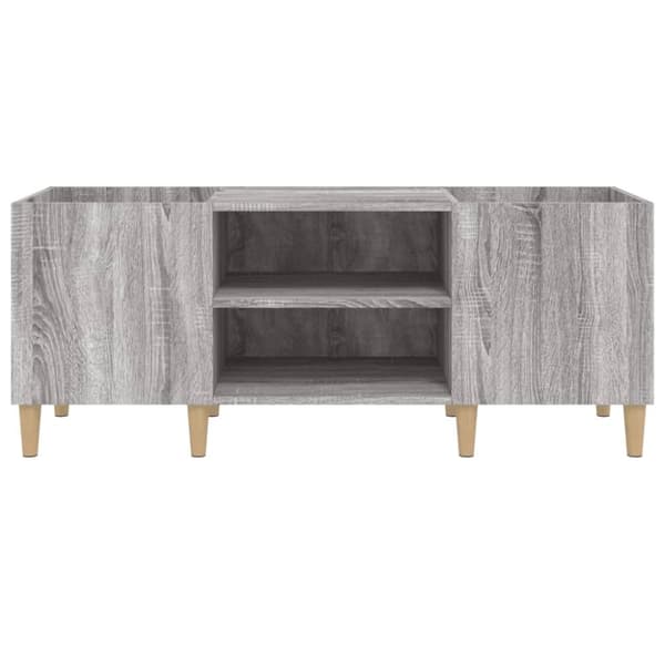 Stereobänk grå sonoma 121x38x48 cm konstruerat trä