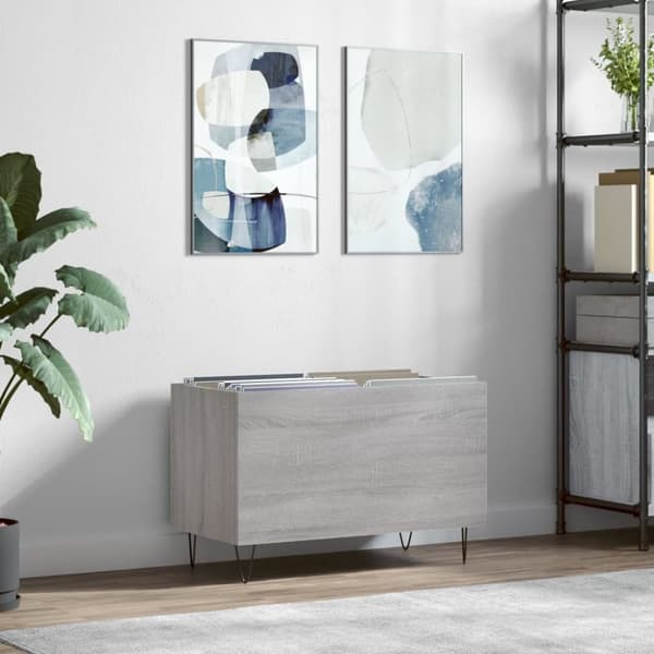 vinylskab 74,5x38x48 cm konstrueret træ grå sonoma-eg