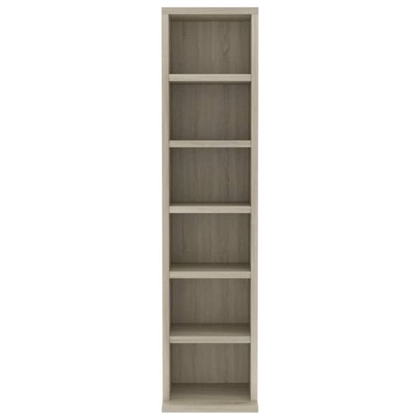 cd-reol 21x20x88 cm konstrueret træ sonoma-egetræsfarvet
