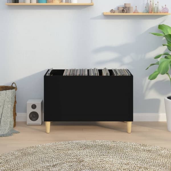 vinylskab 74,5x38x48 cm konstrueret træ sort