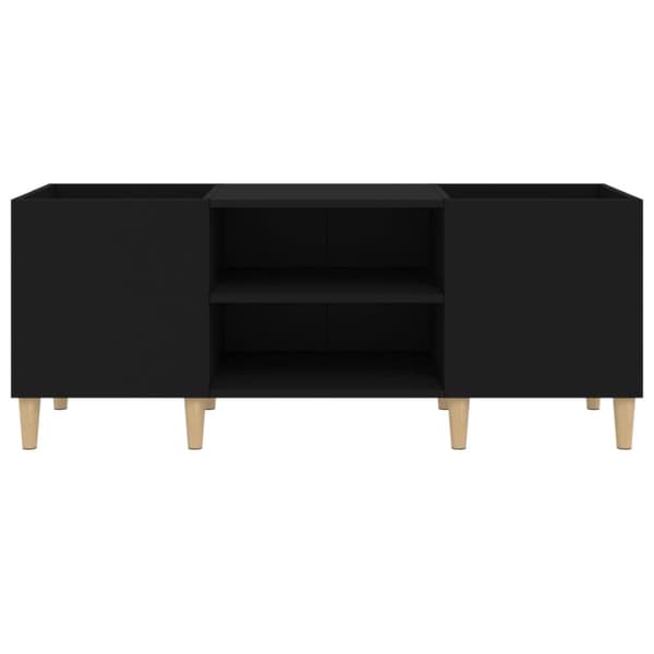 LP-levyjen säilytyskaappi musta 121x38x48 cm tekninen puu