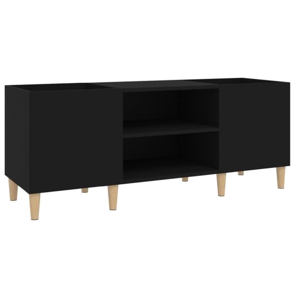 LP-levyjen säilytyskaappi musta 121x38x48 cm tekninen puu