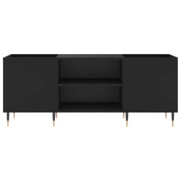 LP-levyjen säilytyskaappi musta 121x38x48 cm tekninen puu
