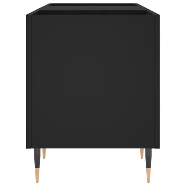 LP-levyjen säilytyskaappi musta 121x38x48 cm tekninen puu