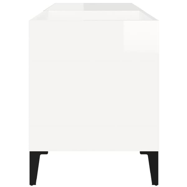 LP-levyjen säilytyskaappi korkeakiilto valk. 84,5x38x48 cm puu