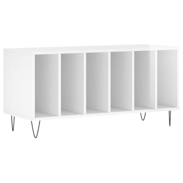 Stereobänk vit högglans 100x38x48 cm konstruerat trä