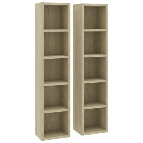 reoler 2 stk. 21x16x93,5 cm konstrueret træ sonoma-eg