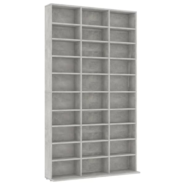 CD-hylly betoninharmaa 102x16x177,5 cm tekninen puu