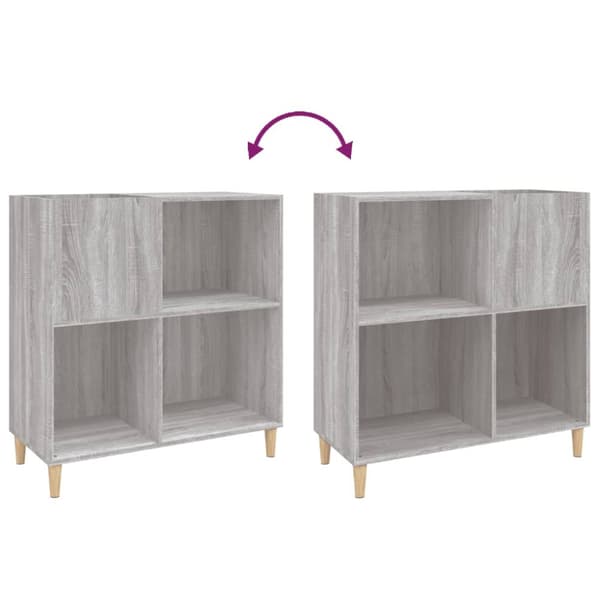 vinylskab 84,5x38x39 cm konstrueret træ grå sonoma-eg