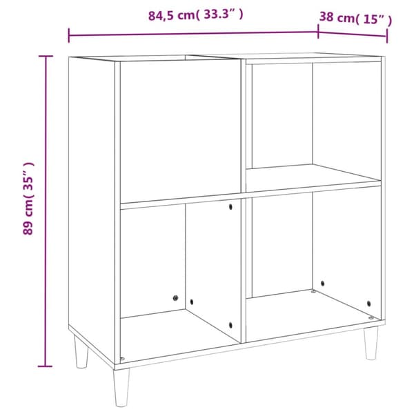 vinylskab 84,5x38x39 cm konstrueret træ grå sonoma-eg