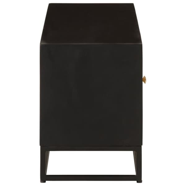 vidaXL TV-benk svart 110x30x40 cm heltre mangotre og jern