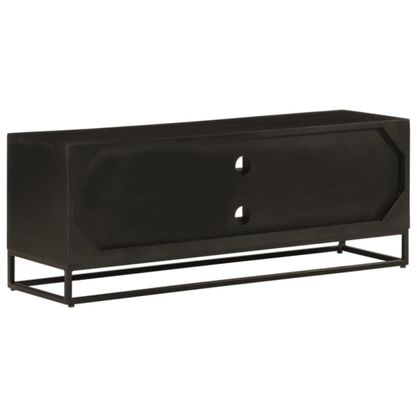 vidaXL tv-bord 110x30x40 cm massivt mangotræ og jern sort