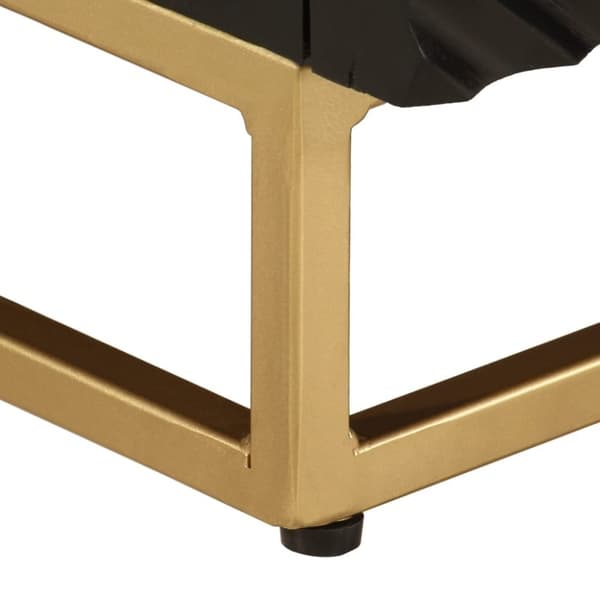 vidaXL TV-benk svart 110x30x40 cm heltre mangotre og jern
