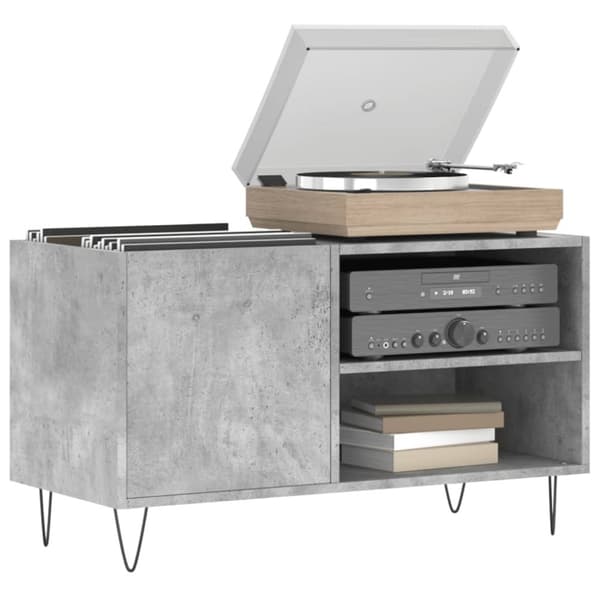 vinylskab 85x38x48 cm konstrueret træ betongrå