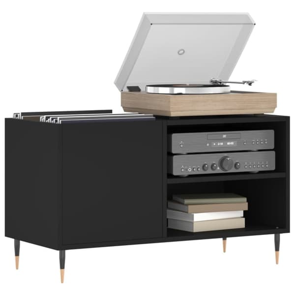 vinylskab 85x38x48 cm konstrueret træ sort