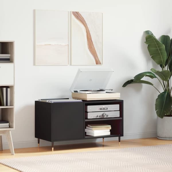 vinylskab 85x38x48 cm konstrueret træ sort