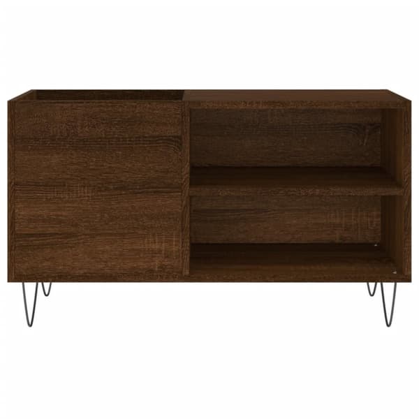 vinylskab 85x38x48 cm konstrueret træ brun egetræsfarve