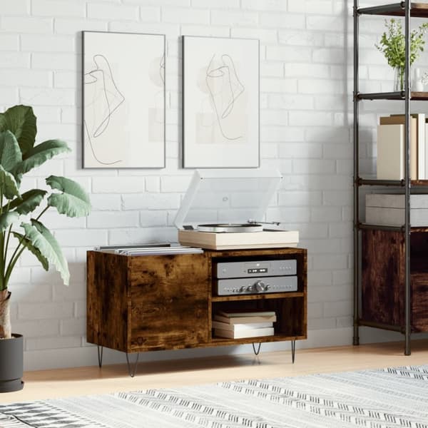 vinylskab 85x38x48 cm konstrueret træ røget sonoma-eg