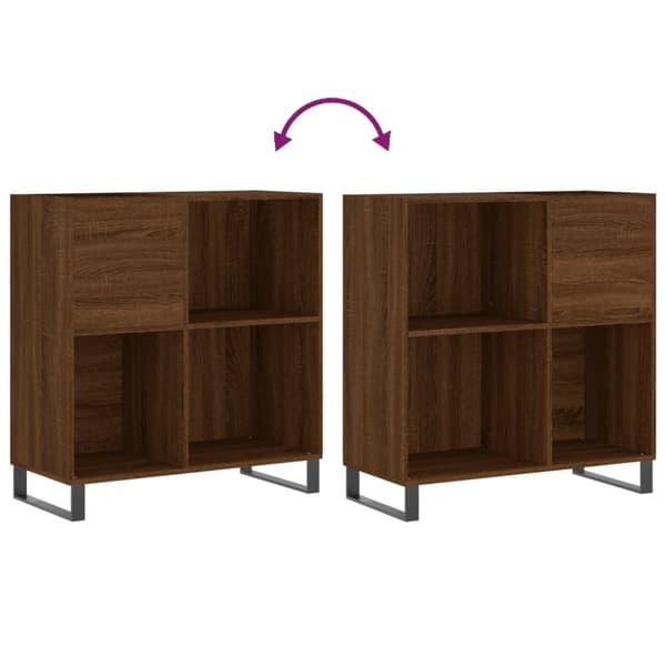 vinylskab 84,5x38x89 cm konstrueret træ brun egetræsfarve