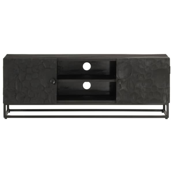 tv-bord 110x30x40 cm massivt mangotræ og jern sort