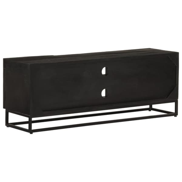 tv-bord 110x30x40 cm massivt mangotræ og jern sort