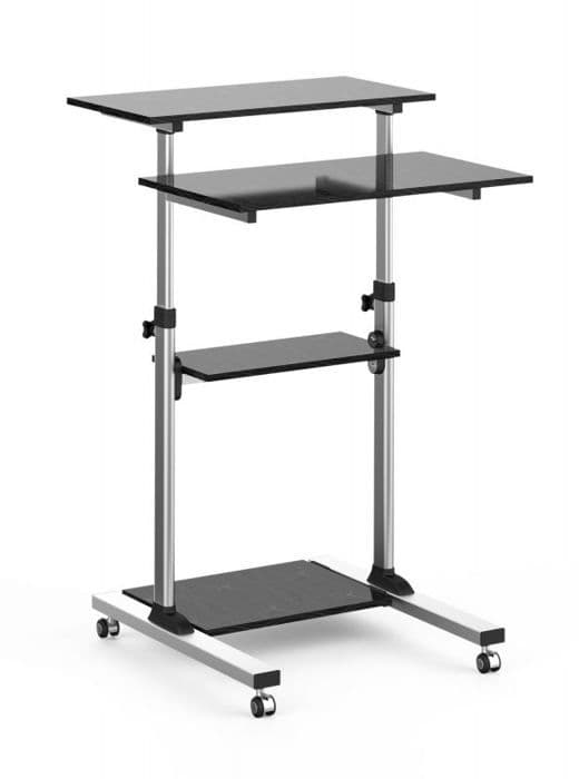 Datormöbler - Techly multimediamöbler - 102833 - ICA-TB TPM-3 skrivbord Svart, Silver