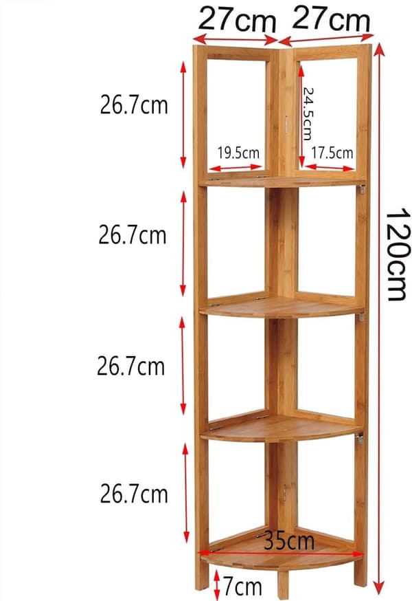 Rootz Bamboo stående hylde - Opbevaringsstativ - Organiseringsenhed - Miljøvenligt materiale - Pladsbesparende design - Stilfuldt og funktionelt - 27