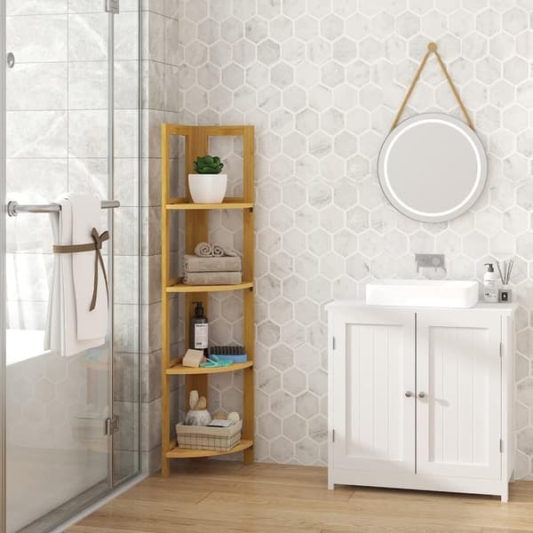 Rootz Bamboo stående hylde - Opbevaringsstativ - Organiseringsenhed - Miljøvenligt materiale - Pladsbesparende design - Stilfuldt og funktionelt - 27