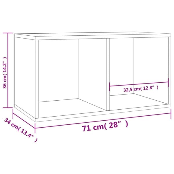 vidaXL Vinylhylla sonoma-ek 71x34x36 cm konstruerat trä -  Medieförvaring