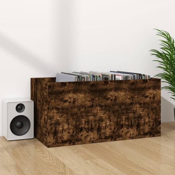 vidaXL Vinylhylla rökfärgad ek 71x34x36 cm konstruerat trä - Medieförvaring