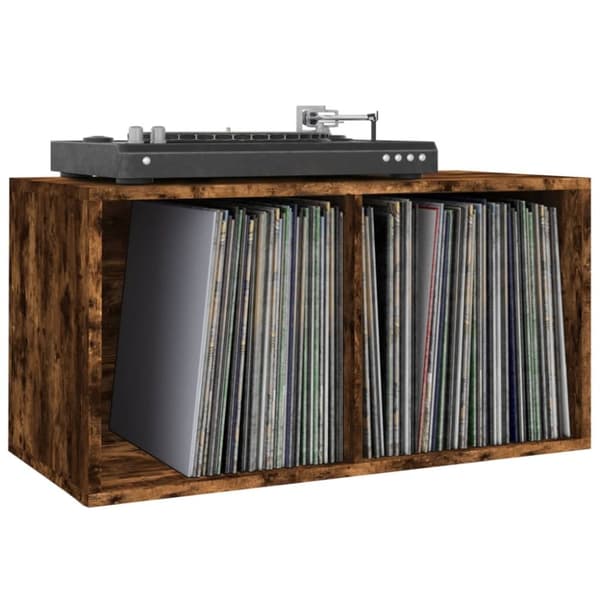vidaXL Vinylhylla rökfärgad ek 71x34x36 cm konstruerat trä - Medieförvaring