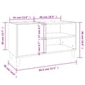 Pikkukuva 9 / 9: vidaXL LP-levyjen säilytyskaappi harmaa Sonoma 84,5x38x48 cm puu -  Medialaitekaapit & -telineet