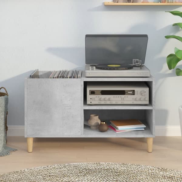 vidaXL Stereobänk betong-grå 84,5x38x48 cm konstruerat trä - Medieförvaring