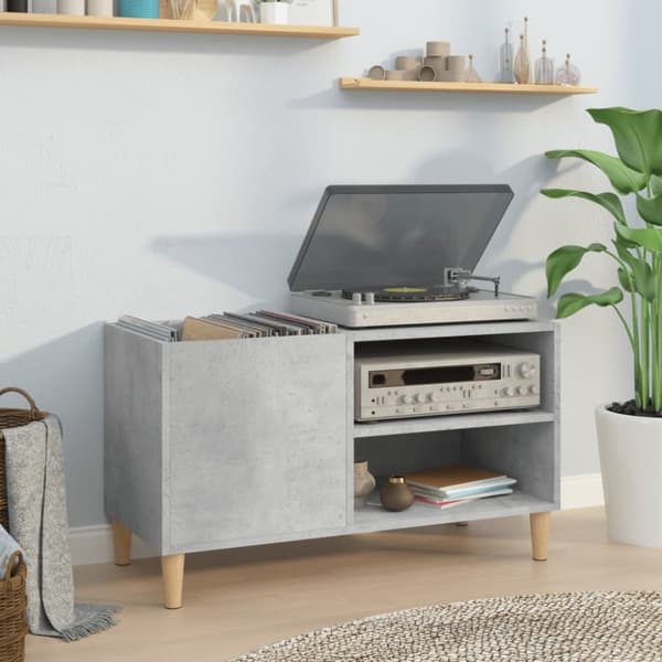 vidaXL Stereobänk betong-grå 84,5x38x48 cm konstruerat trä -  Medieförvaring
