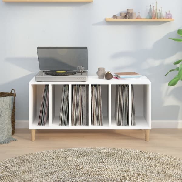 vidaXL vinylskab 100x38x48 cm konstrueret træ hvid - Medieopbevaring