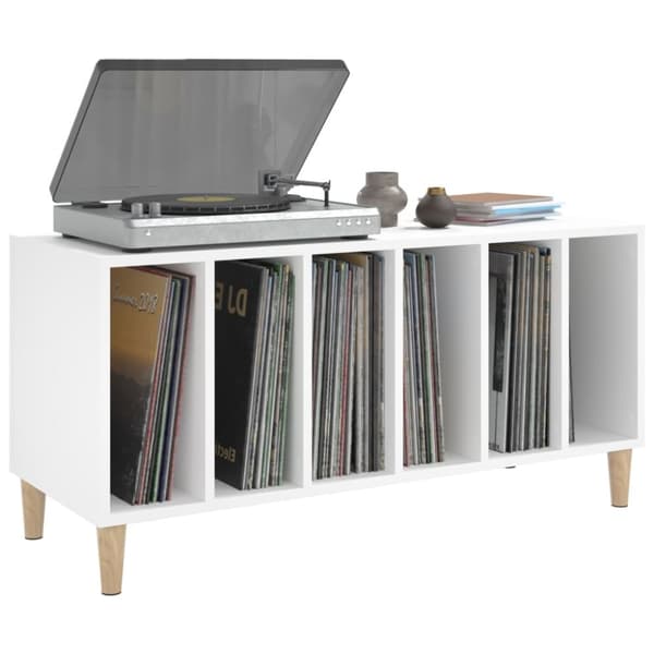 vidaXL vinylskab 100x38x48 cm konstrueret træ hvid - Medieopbevaring