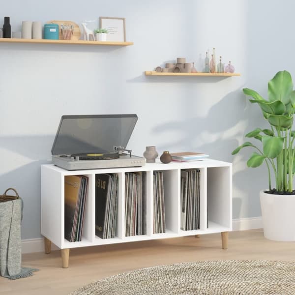 vidaXL vinylskab 100x38x48 cm konstrueret træ hvid - Medieopbevaring