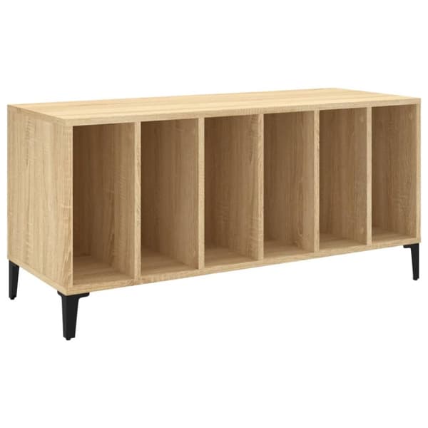 vidaXL LP-levyjen säilytyskaappi Sonoma-tammi 100x38x48 cm puu - Medialaitekaapit & -telineet