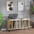 Pikkukuva 1 / 9: vidaXL LP-levyjen säilytyskaappi Sonoma-tammi 100x38x48 cm puu -  Medialaitekaapit & -telineet