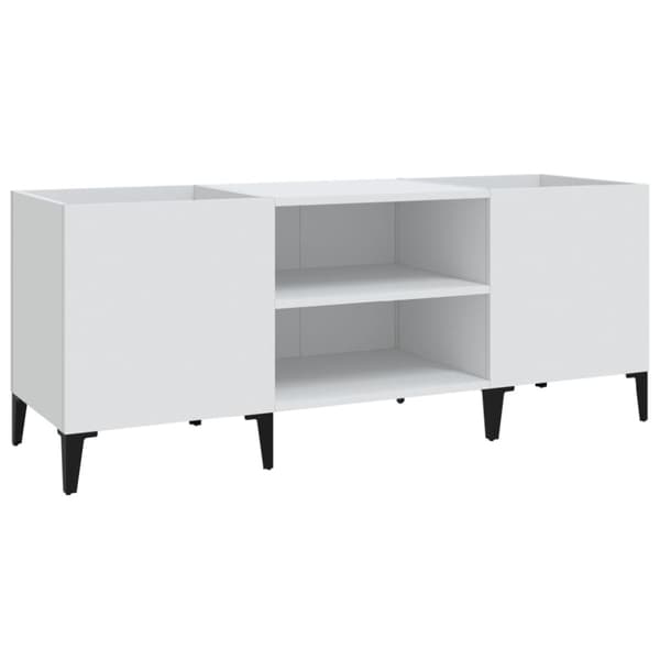 vidaXL vinylskab 121x38x48 cm konstrueret træ hvid -  Medieopbevaring