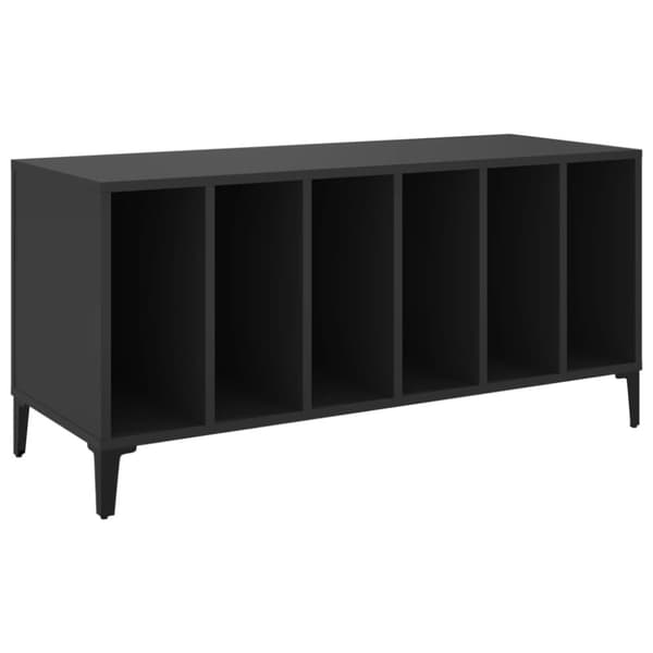 vidaXL vinylskab 100x38x48 cm konstrueret træ sort -  Medieopbevaring