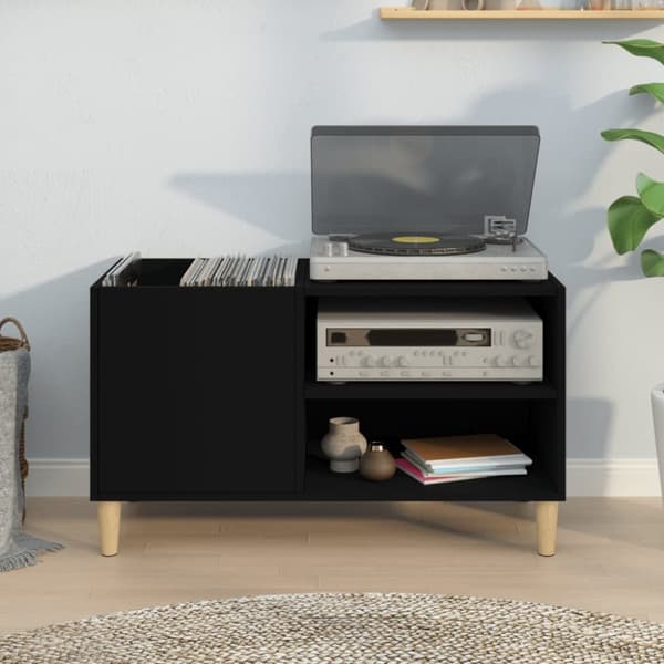 vidaXL Stereobänk svart 84,5x38x48 cm konstruerat trä -  Medieförvaring