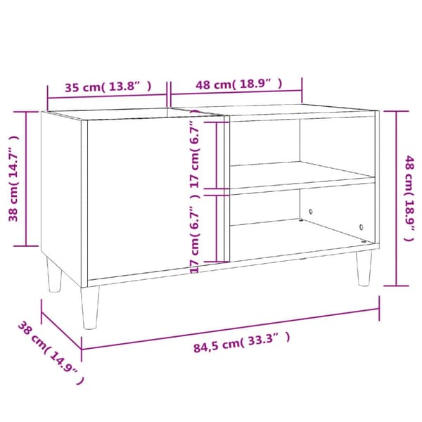 vidaXL Stereobänk svart 84,5x38x48 cm konstruerat trä -  Medieförvaring