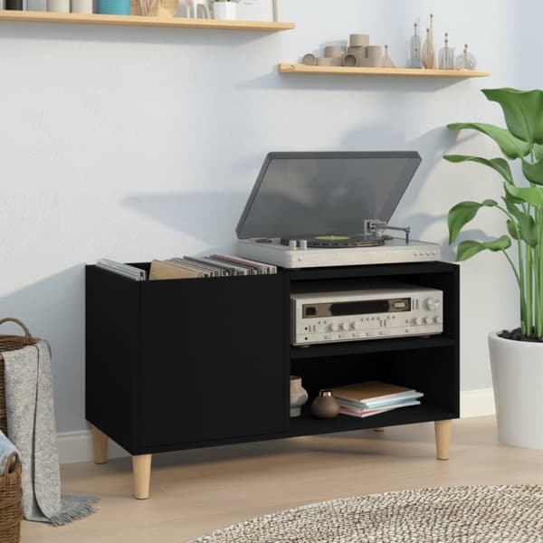 vidaXL Stereobänk svart 84,5x38x48 cm konstruerat trä -  Medieförvaring