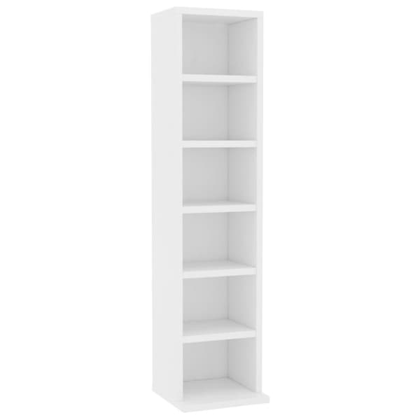 vidaXL cd-reol 21x20x88 cm konstrueret træ hvid - Medieopbevaring