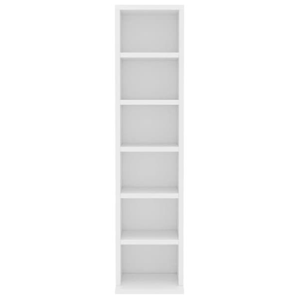 vidaXL cd-reol 21x20x88 cm konstrueret træ hvid -  Medieopbevaring
