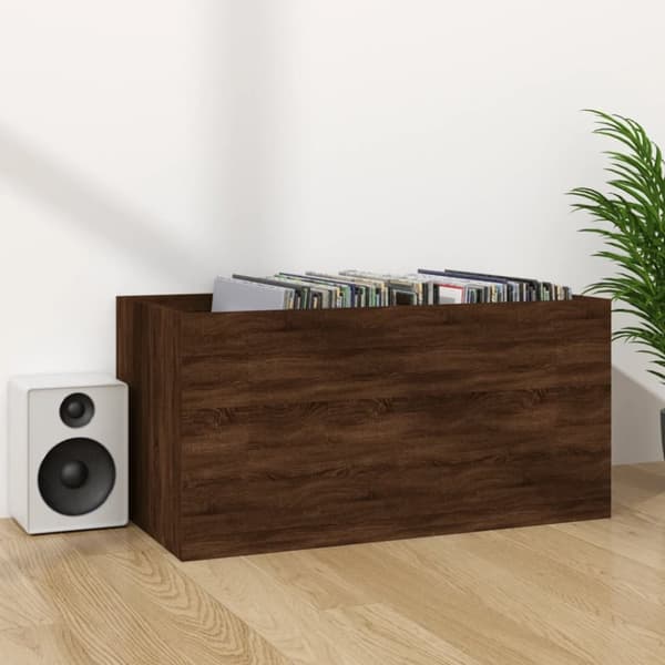 vidaXL Vinylhylla brun ek 71x34x36 cm konstruerat trä - Medieförvaring