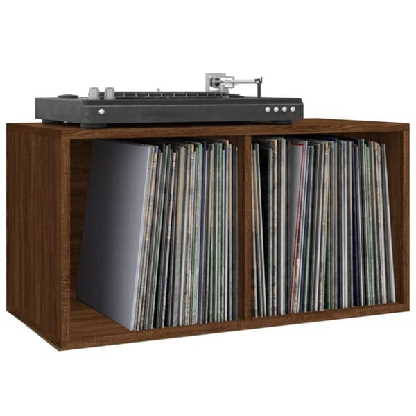 vidaXL Vinylhylla brun ek 71x34x36 cm konstruerat trä - Medieförvaring